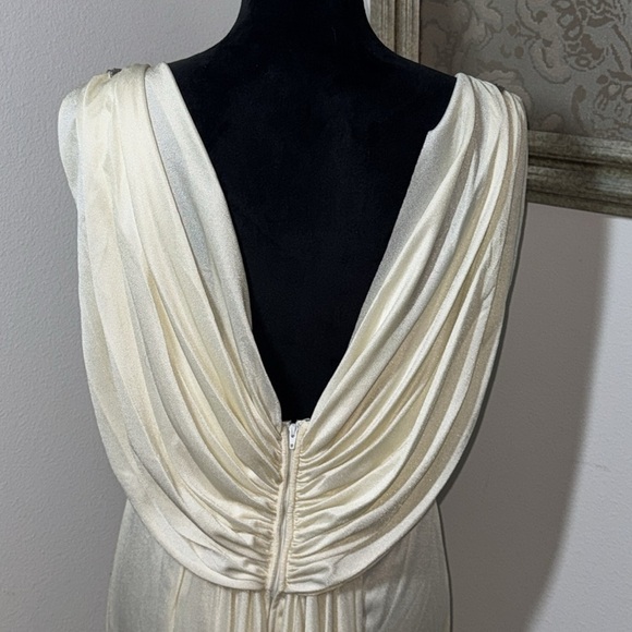 Harry Acton for After Five Vintage embellished draped back ivory gown maxi dress - Picture 6 of 12